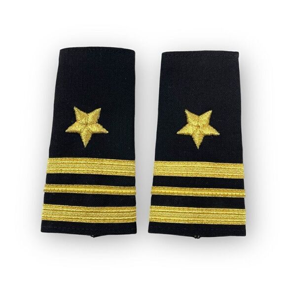 U.S. Navy Lieutenant Commander Officer Shoulder Board Epaulettes Pair of 2 Black - Picture 1 of 6